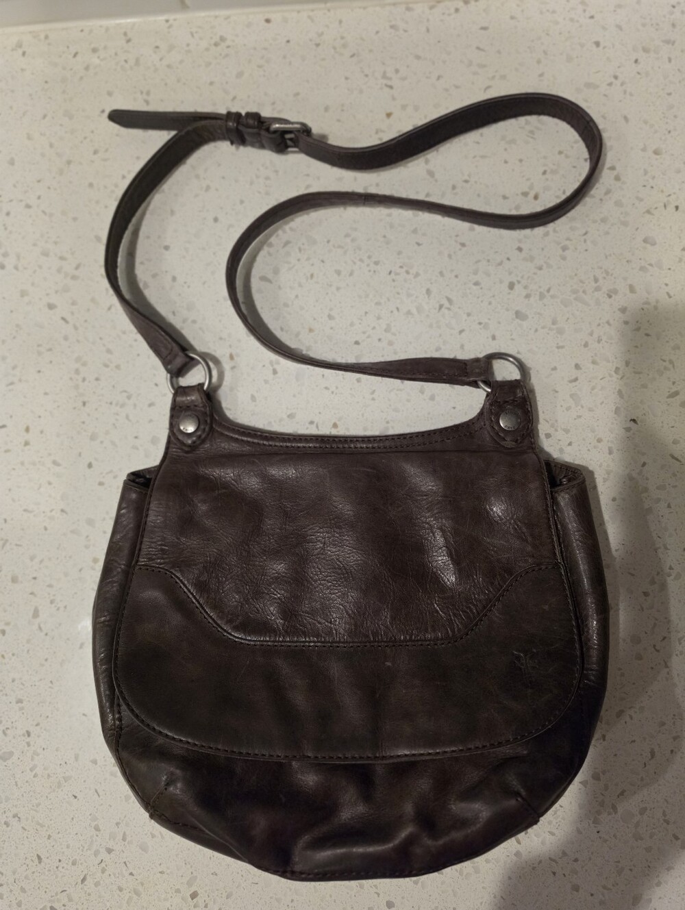 Frye Classic Dark Brown Leather Crossbody Bag